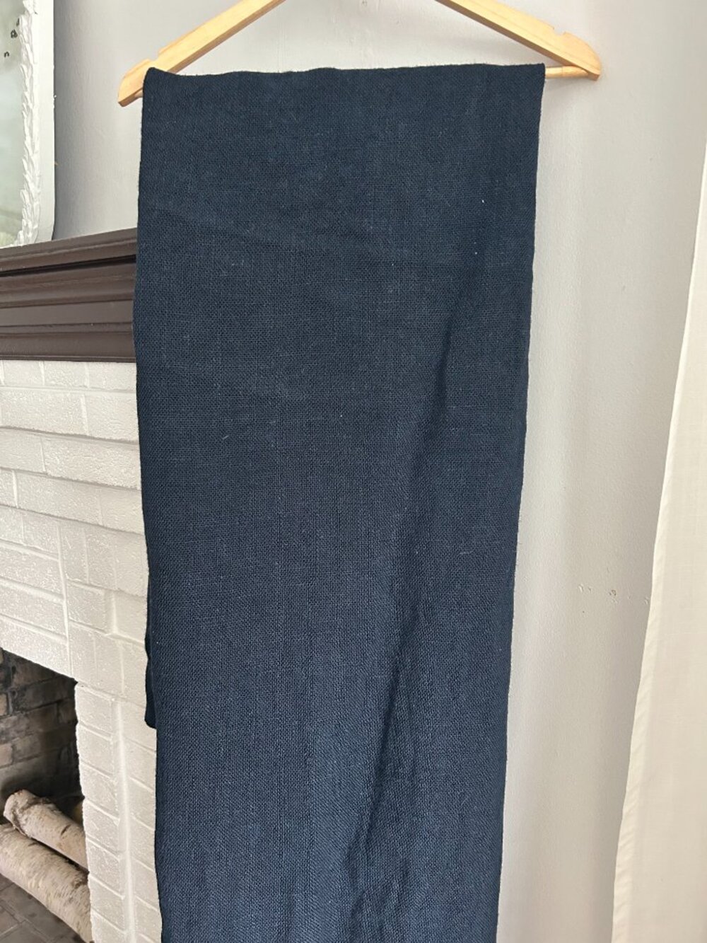 Nate Berkus Blue Navy Jute Curtains Set (2)